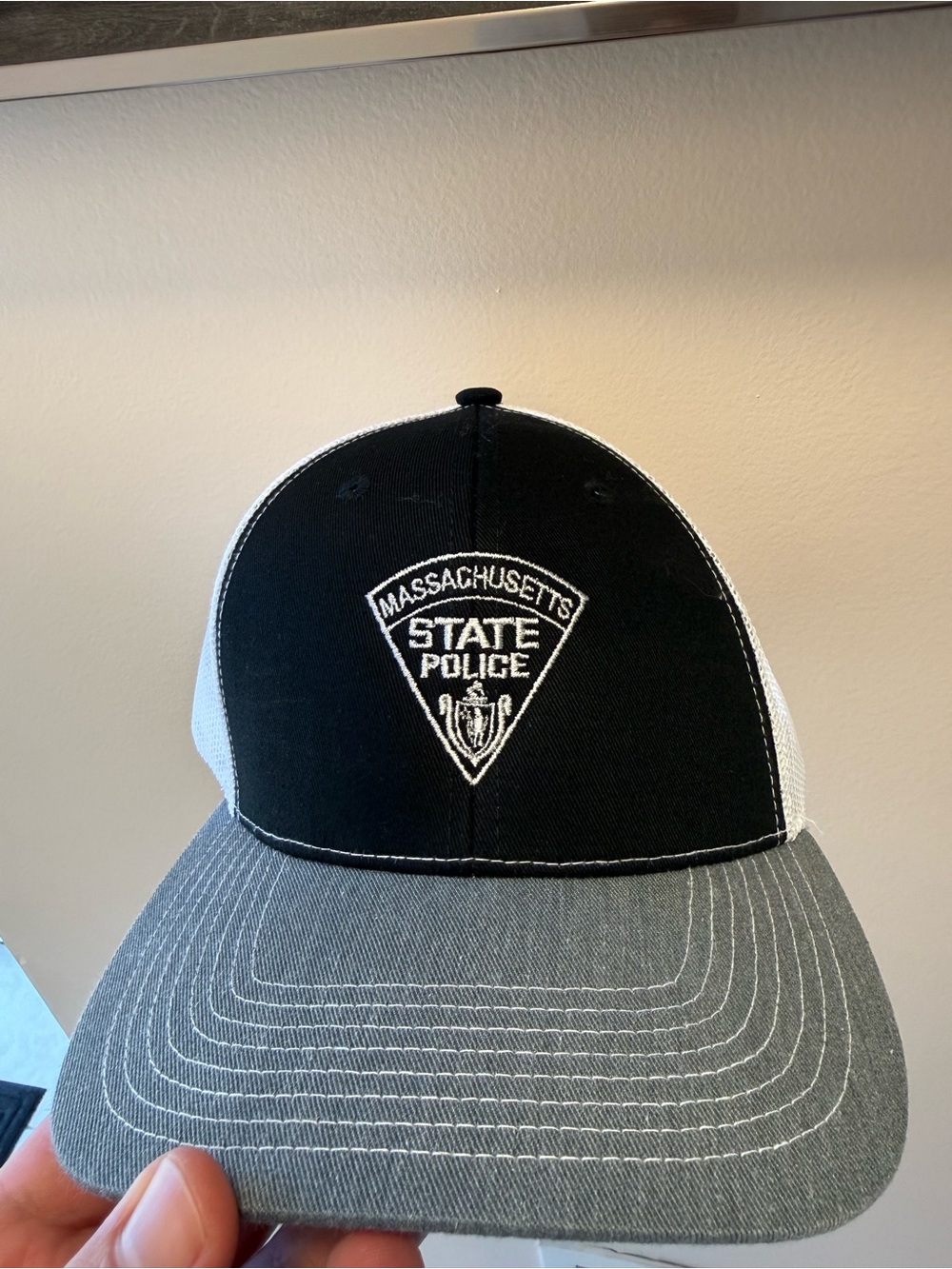 Massachusetts State Police Black and Gray Trucker Hat